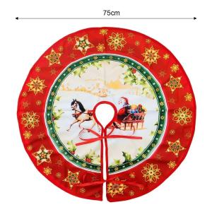75CM Large Christmas Tree Skirt Red Christmas Tree Foot Covers Santa Claus Snowflake Carpet Base Mat Decor Christmas Supply