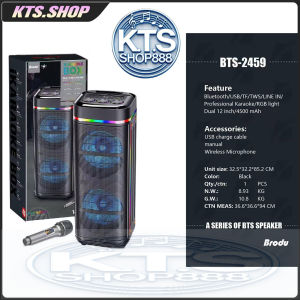 BTS-2459 Dual 12 inch DJ singing speaker party karaoke speaker 4500MAH With rechargeable mic