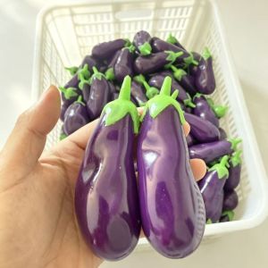 K0Y9VB4G Realistic Eggplant Squishy Toy Anxiety Relief Super Soft Eggplant Squeeze Toy Novelty Hand Relax TPR Fidget Toy Office Desk Toy