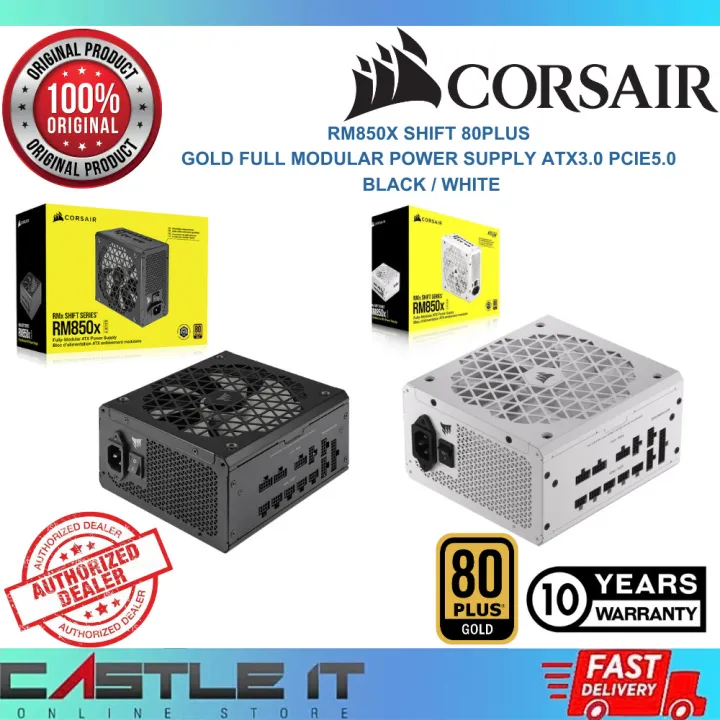 Corsair RM850X SHIFT 80PLUS GOLD Full Modular Power Supply ATX3.0 PCIE5.0 BLACK / WHITE