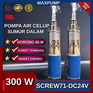 MAXPUMP Pompa Celup Screw Sekrup Pump DC 12V DC 24V Mesin Pompa Sedot Air Celup Dalam Sumur bor 3inch pompa submersible head 30 meter water pump pompa sumur dalam pompa celup dc pompa satelit angkat tinggi 40m