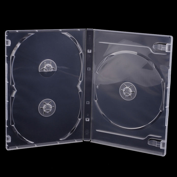 【HJ】 Square Transparent Bottom CD Box Empty CD Case PP Plastic Milky ...