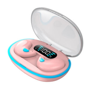 X55 SleepBluetooth Headphones with HD Digital Display Macaron Color Design Dynamic Light Ring Long Battery Life