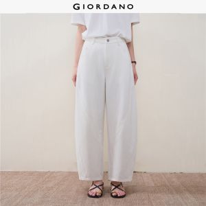 Giordano Women 100% cotton high waist ankle length banana jeans Free Shipping 18426103