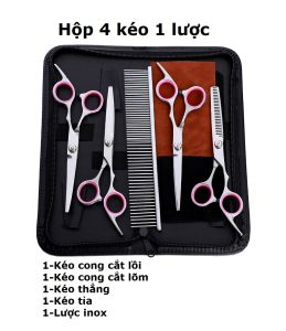 Orgo - Bộ Kéo cắt tỉa lông chó mèo bằng inox (3 loại) kéo cắt lông thú cưng