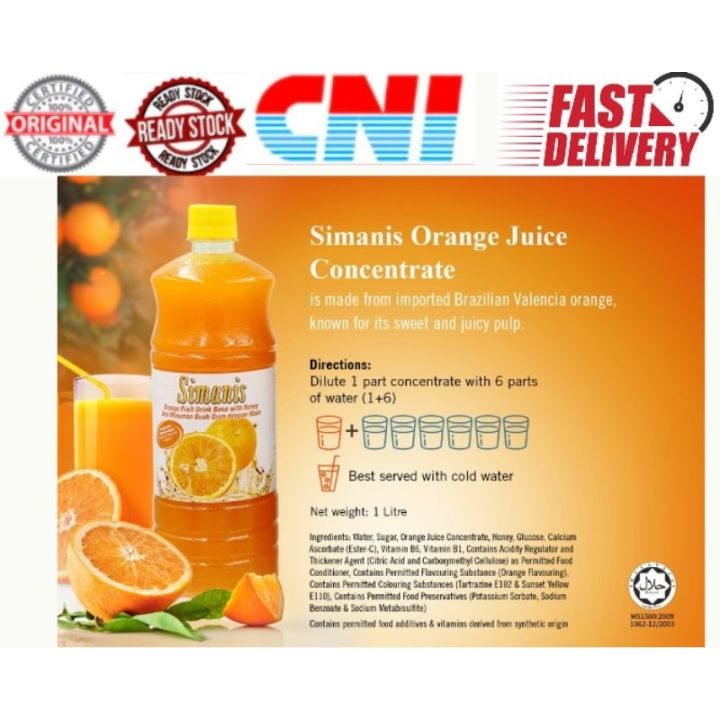 CNI SIMANIS Orange Concentrate (1 Litre)