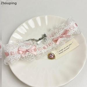 【ZP】 Cute Jewerry Short Lace Choker Nekclace For Women Girl Fashion Lolitas Heart Pendant Gothic Collar Necklace Gift For Party Cosplay Jewelry