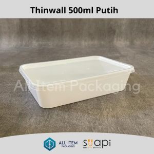 Thinwall Suapi 500ml Putih / Kotak Makan / Food Container isi 25 Pcs