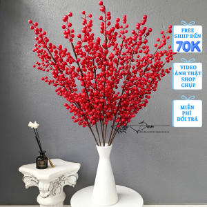 Combo 10 Cành Đ ào Đông Đại 12 Nhánh Dài 97cm trang trí Hoa Lụa LyLy Decor