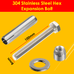 304 STAINLESS STEEL HEX EXPANSION BOLT 8*60 8*70 8*80 8*100 10*80 10*100 12*100