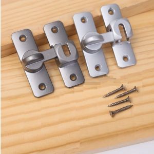 Khoá Cửa Mini Chốt Khoá Có 2 Cách Lắp Đặt Dễ Dàng Cho Cửa Phòng Cửa Tủ Chốt Móc Cố Đinh Nhỏ Gọn (75x22mm)x2pcs