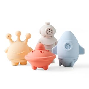 Baby Bath Toys Animal Silicone Cartoon Astronauts Play With Water Toys No BPA Swim Bathroom Baby Silicone Sprinkler Bathtub Toy2026