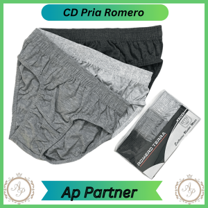 Paket 3 Pcs Underwear Pria Bahan Katun Polos Nyaman Merk Romero | Celana Dalam Cowok Dewasa Murah