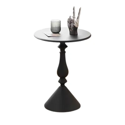 Candle Shaped Movable Iron Living Room Circular Small Coffee Table Side Table