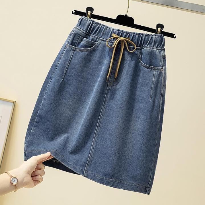 Summer Clothing Women's Casual Denim Skirt Fashion Solid Color