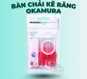 Combo 7 Gói Bàn Chải Kẽ Răng Okamura Asahi Dạng Chữ I – Nội Địa Nhật 56 Cây