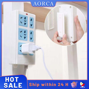 Punch-free Wall Fixer Self-Adhesive Socket Holder Home Decor Storage Shelf Power Strip Holders Wall-Mounted Sticker Non Marking Row Plug Hole Free Patch Board Socket Wall Mounted Adhesive Type