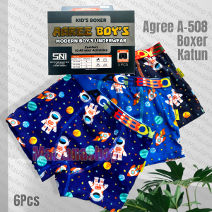 Boxer Agree A 508 Celana Dalam Anak Laki-Laki 1Box Isi 3Pcs Cd Anak Lusinan Model Boxer Bahan Katun Lembut