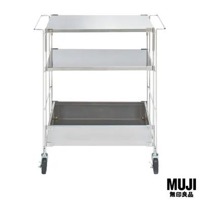 มูจิ ชุดชั้นวางของสแตนเลสมีล้อเลื่อน - MUJI Stainless Steel Unit Shelf Wagon Set (W64.5 x D41 X H70.5 cm)
