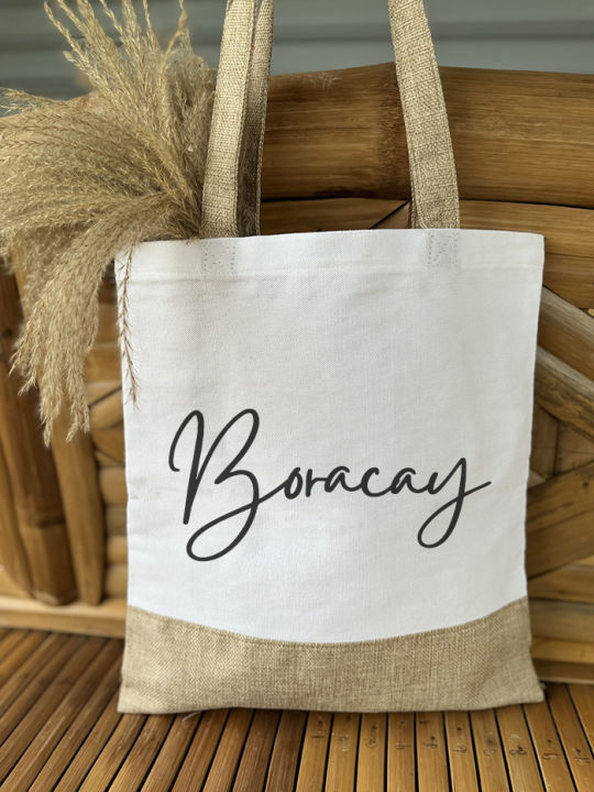 Jute Katsa Tote Bag Canvas Jute Linen Boracay Palawan Siargao Cebu ...