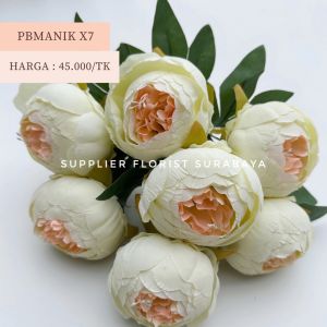 SFS - [PB MANIK X7] 7 KEPALA BUNGA PALSU PEONY BESAR MANIK X7 ARTIFICIAL FLOWER HOME DECORATION VAS VASE ARRAGEMENT DIY FLORIST BUKET BUNGA SURABAYA BUNGA HIAS SUPPLIER FLORIST SURABAYA PEONY JUMBO GIANT KUALITAS BAGUS REAL TOUCH BUNGA KAIN