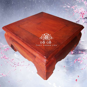 Nhất sơn vuông đôn chân quỳ thờ đế kê tượng gỗ hương cao 9cm