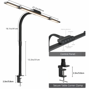 YUNAFIN 3 đầu Đèn bàn USB 10 mức độ sáng Nhựa Đèn gập tay Di động Xây dựng bằng  loại Đèn chăm sóc mắt Sử dụng văn phòng