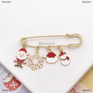[COD] Abulaia Christmas Series Metal Brooches Cartoon Santa Claus Badges Clothing Accessories Christmas Gifts Pins