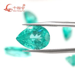 Đá rời Yttrium nhôm Garnet hình quả lê Neon Paraiba 5x7mm tổng hợp YAG có tạp chất phụ kiện tự làm để làm đồ trang sức