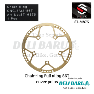 SYTE chainring 56T bahan alloy cover polos BCD 130mm type ST M-875 sepeda lipat