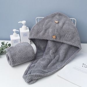 Khăn Trùm Đầu Ủ Tóc Living C Có Nút Cài Giúp Làm Khô Nhanh Tóc Thấm Hút Nước Tốt Lông Mềm Mại