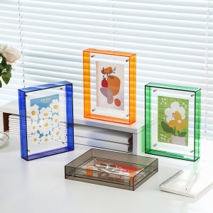 Acrylic Photo Frame Plastic Rectangle Hollow Picture Framed Holder Two Side Case Transparent Drawing Framework Home Decorations2026