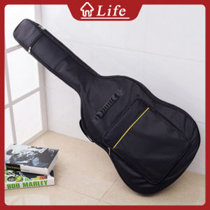 40/41 Inch Waterproof Guitar Bag Zipper Pockets Carry Guitar Case Padded Black Guitar Bag Soft Guitar Bag Oxford Cloth