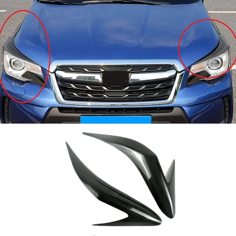 for Subaru Forester 2013-2018 Carbon Fiber Car Sticker Front Headlights  Eyebrow Eyelid Trim Cover Accessories | Lazada PH
