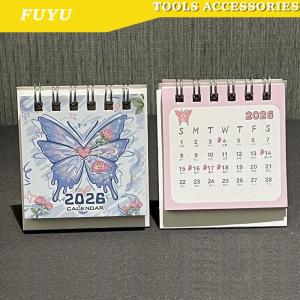 FUYU🔥🔥🔥 ปฏิทินตั้งโต๊ะ2026รายเดือนรายปีสมุดรายวันน่ารักปฏิทินคอยล์น่ารักตารางรายปีออแกไนเซอร์ทำรายการอุปกรณ์สำนักงานบ้าน