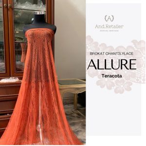 Kain Kebaya Brokat Lace Chantily Shantily Allure Warna Rosegold harga per Panel 25m Brukat Bali Semi France Prancis