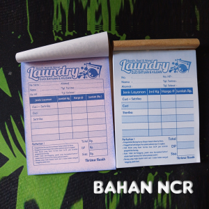 1 Paket 20 Nota Laundry 2 Ply ukuranl 1/8 Folio Isi 25 sheet bahan NCR
