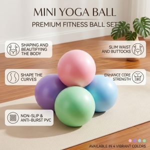 Mini Yoga Ball Pilates Yoga Thick Anti-Burst Ball Fitness Balance Ball PVC Inflatable Exercise Ball Adult Gymnastics Yoga Training Equipment Home Workout Accessory
