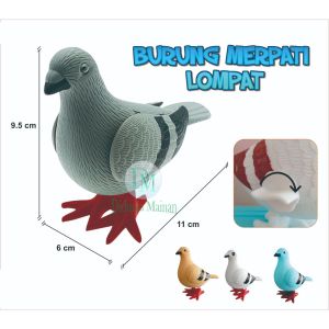 Mainan anak burung dara merpati lompat berjalan putar kunci