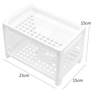 Double Layer Desktop Storage Rack Multifunctional Cosmetic Sundries Storage Shelf Desktop Stationery Holder Kitchen Seasoning Organizer