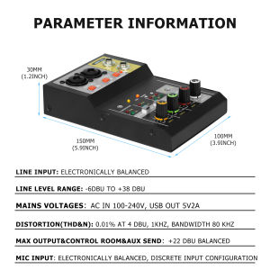 Mixer Sound Audio System Bluetooth Dsp USB 4 Channel Mini Audio Interface for Recording 5v Mixer with Equalizer Original