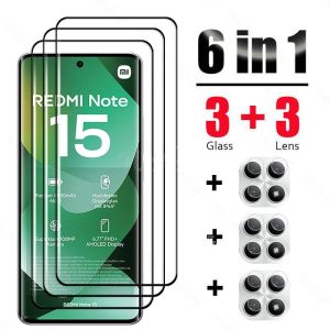 6 In 1 For Xiaomi Redmi Note 15 Glass Tempered Glass Redmi Note 15 Glass Full Cover Screen Camera Protector Redmi Note 15 Film h260729