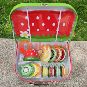 [XinNgo.] Kids Tea Party Set for Little Girls Mermaid Gift Pretend Toy Tin Tea SetPrincess Tea Time Kitchen Pretend Play Tea Set Toys