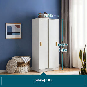 COD Ready Stock Durable Wooden Wardrobe Cabinet Sliding Door Bedroom Clothes Storage Organizer