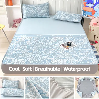 YANYANGTIAN Baby/Adult/Student Waterproof Cooling Mat/ice mat mattress set Free Pillowcase washable foldable for easy storage Rapid cooling to 20°C Single/queen/king