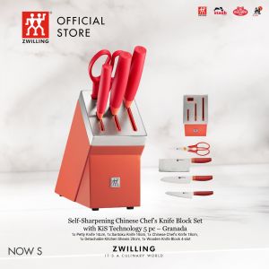 Zwilling Now S Self-Sharpening Chinese Chef’s Knife Block Set with KiS Technology 5 pc
