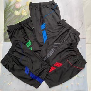 Quần đùi nam từ 47kg đến 70kg thun thường dày phối 3 sọc có túi khóa kéo và dây rút QN33