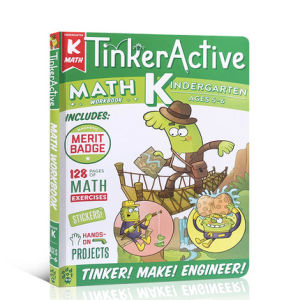 สมุดงาน TinkerActive: หนังสือปกอ่อนคณิตศาสตร์อนุบาล-สมุดสะสมสติ๊กเกอร์โดย Nathalie Le Du หนังสือภาษาอังกฤษดั้งเดิม