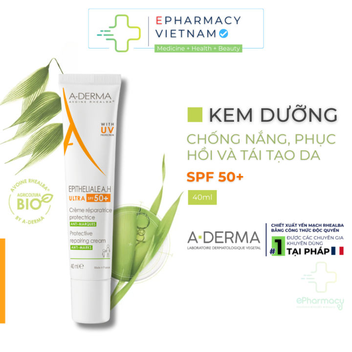Aderma Kem Dưỡng A-Derma Epitheliale A.H Ultra Soothing Repairing Cream hỗ trợ liền sẹo, tái tạo da 40ml
