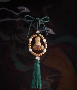 [Tặng Hộp Gấm] Khánh treo xe ô tô phật thích ca muni quan âm bằng gỗ Đàn hương cao cấp 2024 - Treo xe ô tô phong thủy